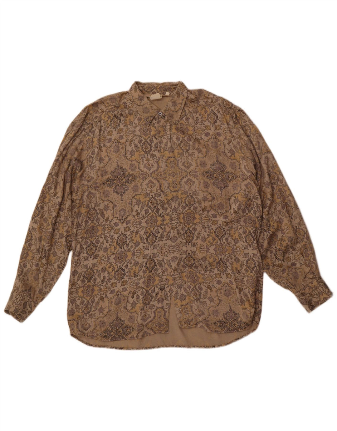 ER. & Company Herreskjorte Stor brun Paisley Viscose