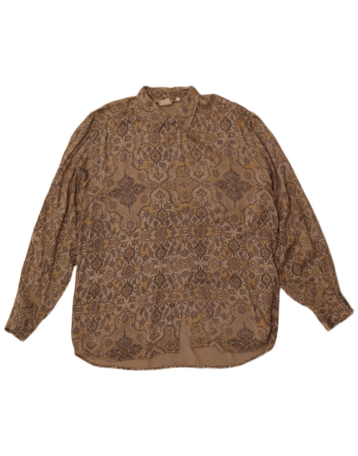 ER. & Company Herreskjorte Stor brun Paisley Viscose
