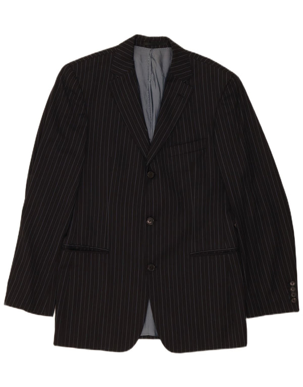 Vitale Barberis Canonico Herre Blazer Jacket UK 40 Large Black Pinstripe