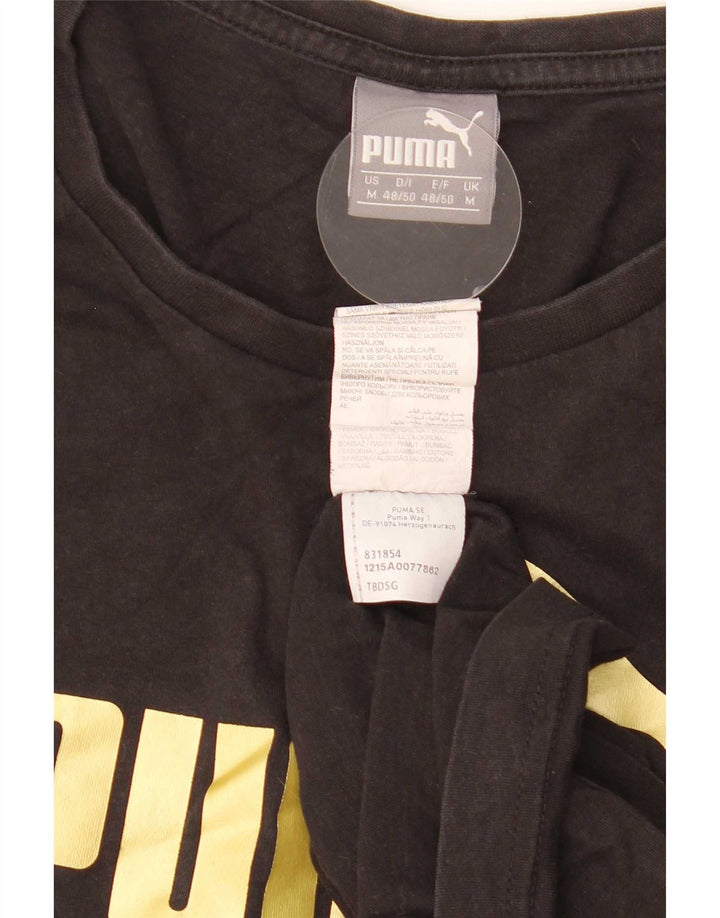Puma Herre Grafisk T-Shirt Top Medium Sort Bomuld