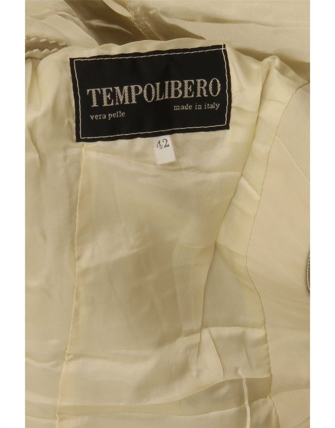 Vintage læderjakke til kvinder IT 42 Medium Beige Læder