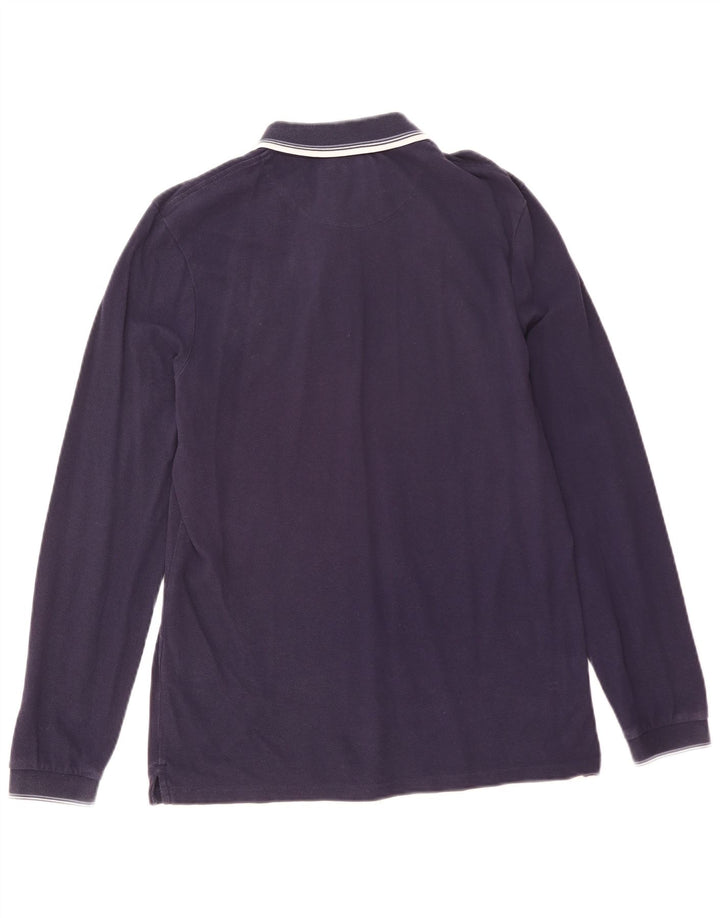 Lyle & Scott Langærmet herre poloshirt Medium marineblå bomuld