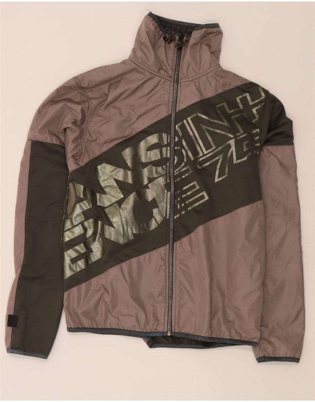 JACK & JONES Mens Graphic Tracksuit Top Jacket Medium Grey Colourblock Vintage Jack & Jones and Second-Hand Jack & Jones from Messina Hembry 