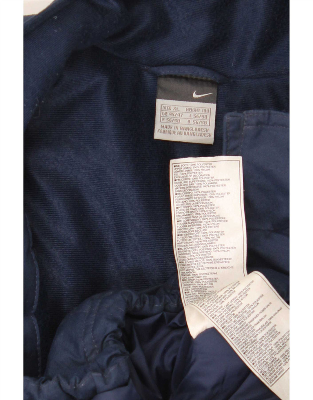 Nike Herre Windbreaker Jacket UK 45/47 XL Navy Blue Polyester