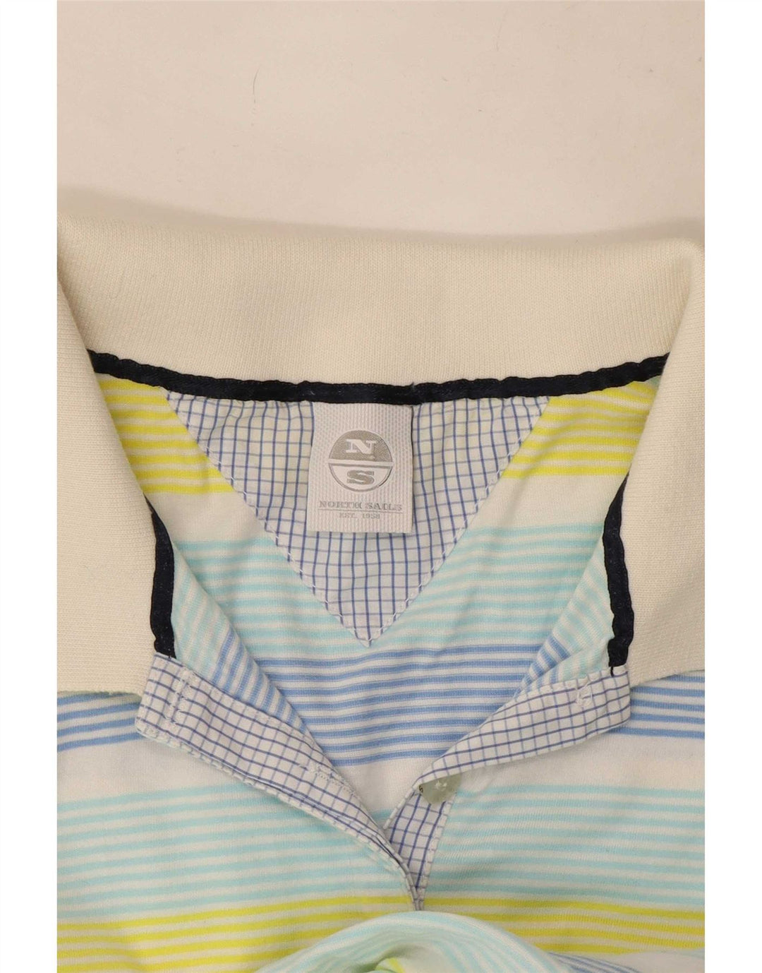 North Sails Dame Polo Shirt UK 12 Medium Flerfarvet Stribet Bomuld