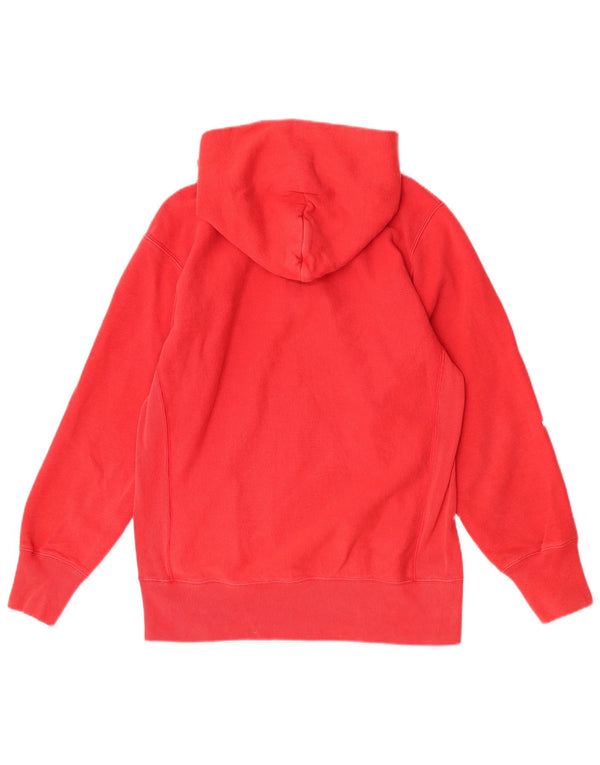 Champion Womens Graphic Zip Neck Hoodie Jumper UK 18 XL Red Cotton