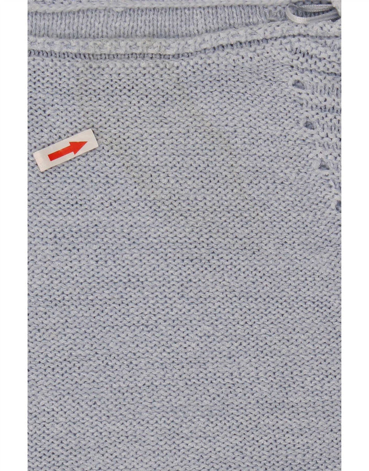 Fase otte kvinders kortærmet bådhals sweater UK 14 Medium Blue
