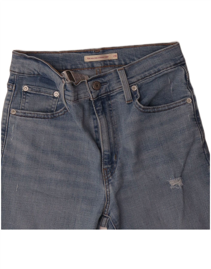 Levi's Womens Distressed High Rise denimshorts W28 Medium Blue Cotton