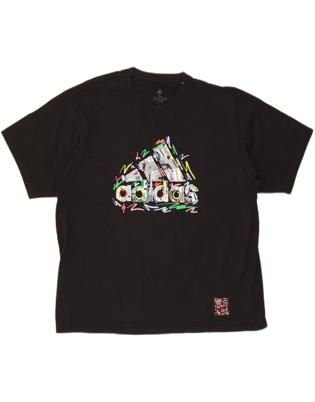 ADIDAS Grafisk T-shirt top til mænd XL sort bomuld