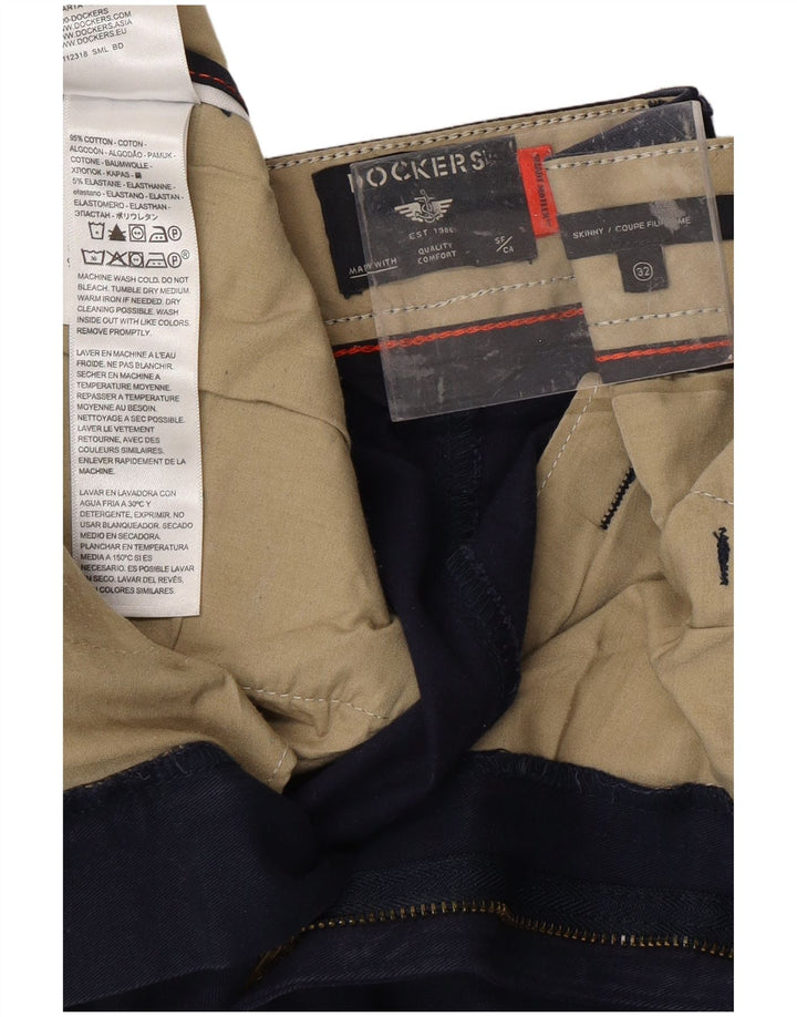 DOCKERS Skinny cropped herrebukser W32 L25 marineblå bomuld