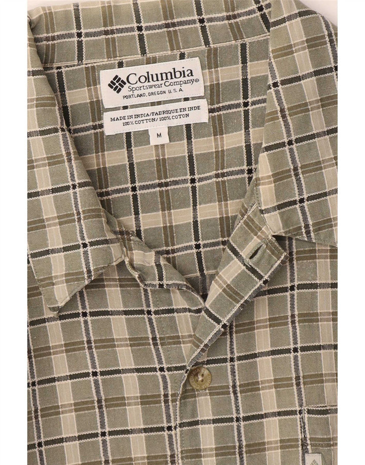 Columbia kortærmet herreskjorte Medium Khaki ternet bomuld