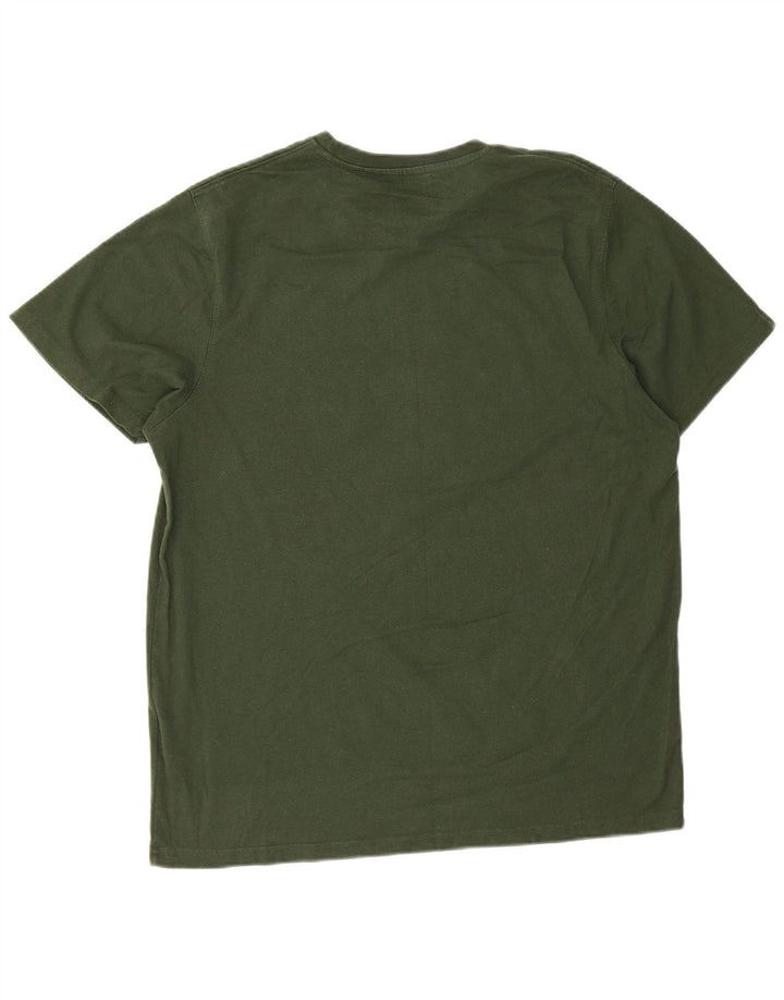 MOUNTAIN WAREHOUSE Herre Grafisk T-Shirt Top Stor Grøn Bomuld