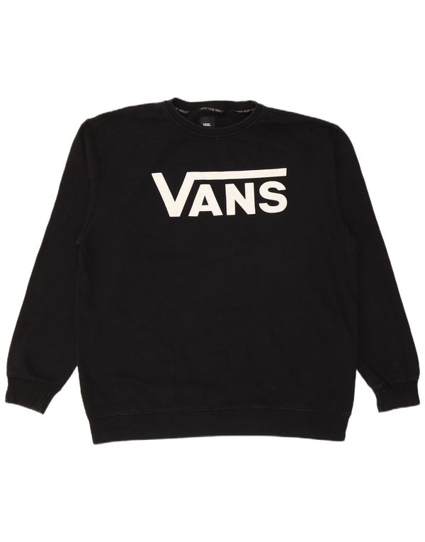 VANS Herre Grafisk Sweatshirt Jumper 2XL Sort Bomuld