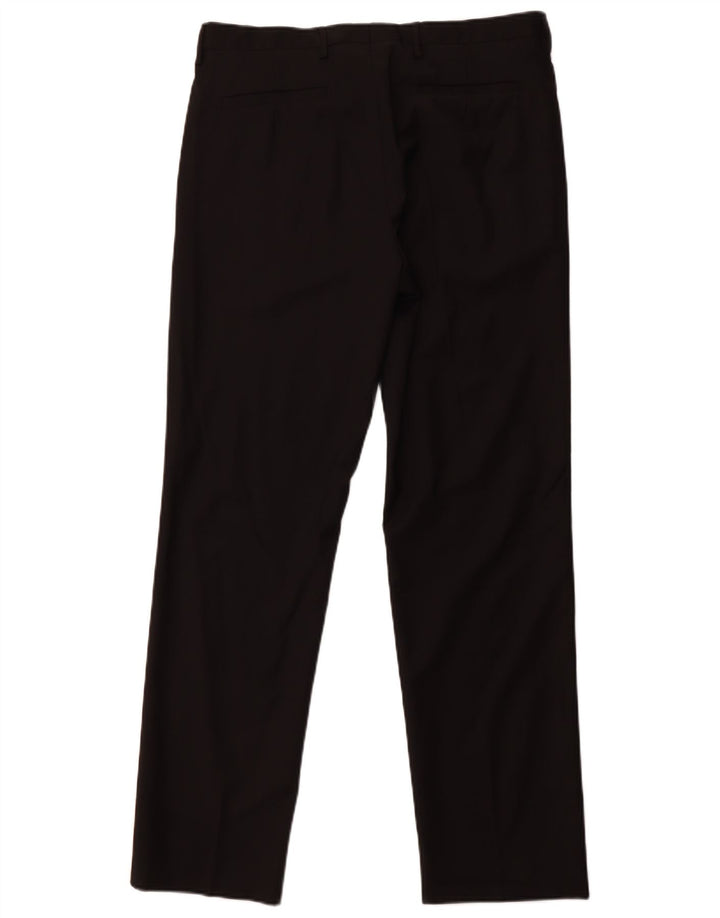 ZARA Lige jakkesæt til mænd EU 44 Large W34 L31 Sort Uld