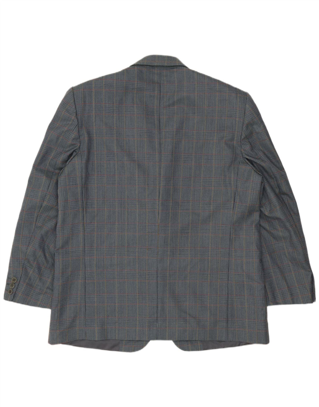 Vintage herre 2-knaps blazerjakke IT 54 2XL Blå Houndstooth Virgin Wool