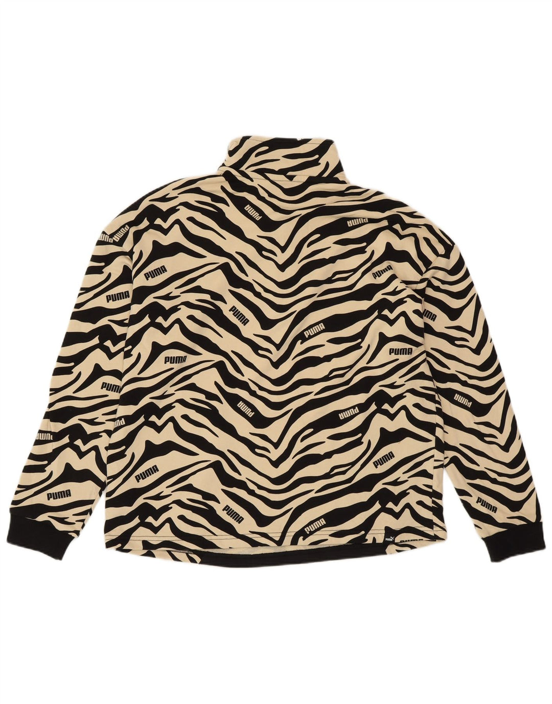 PUMA Oversized Sweatshirt Jumper UK 14 Medium Off White