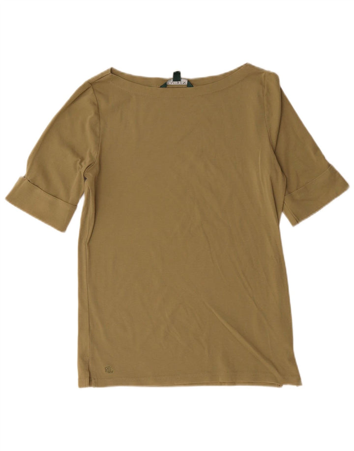 Ralph Lauren Damebluse Top UK 12 Medium Khaki Bomuld