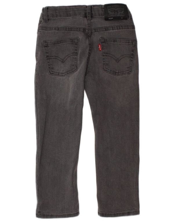 LEVI'S Boys 512 Slim Tapered Jeans 3-4 år W20 L16 Grå Bomuld