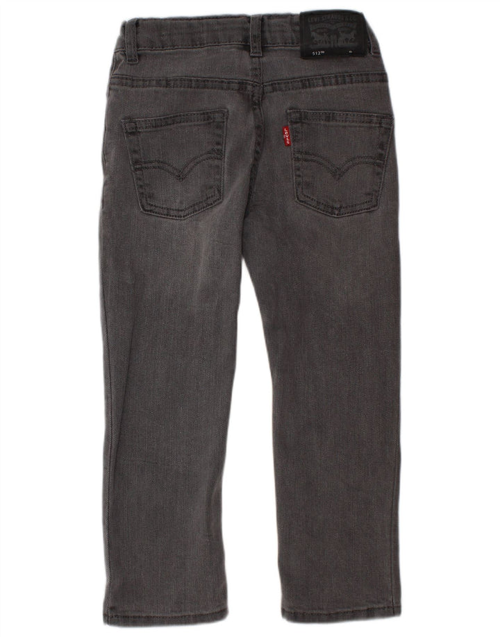 LEVI'S Boys 512 Slim Tapered Jeans 3-4 år W20 L16 Grå Bomuld