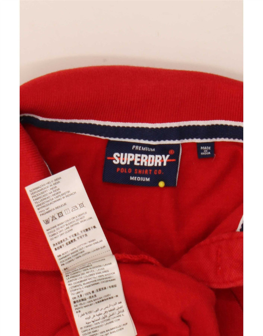 Superdry herre poloshirt Medium rød bomuld