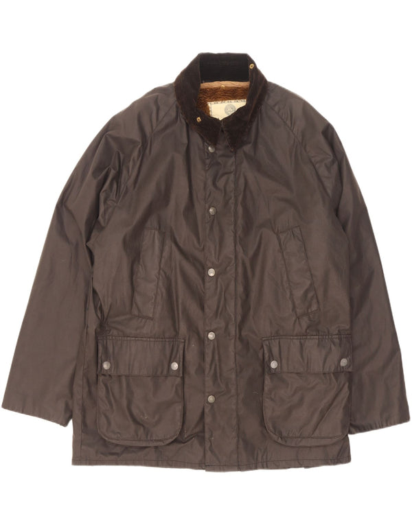 Vintage Herre Sherpa vokset bomuldsjakke UK 38 Medium Sort Akryl
