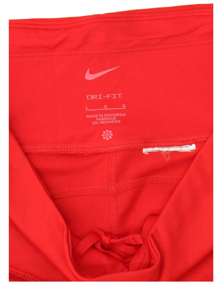 NIKE Dame Dri Fit Grafiske Crop Leggings UK 14 Large Red