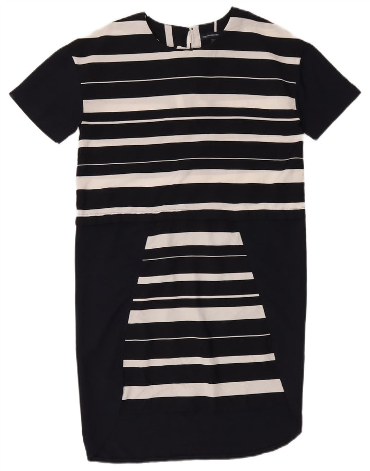 French Connection Womens Shift Dress UK 6 XS Marineblå stribet polyester
