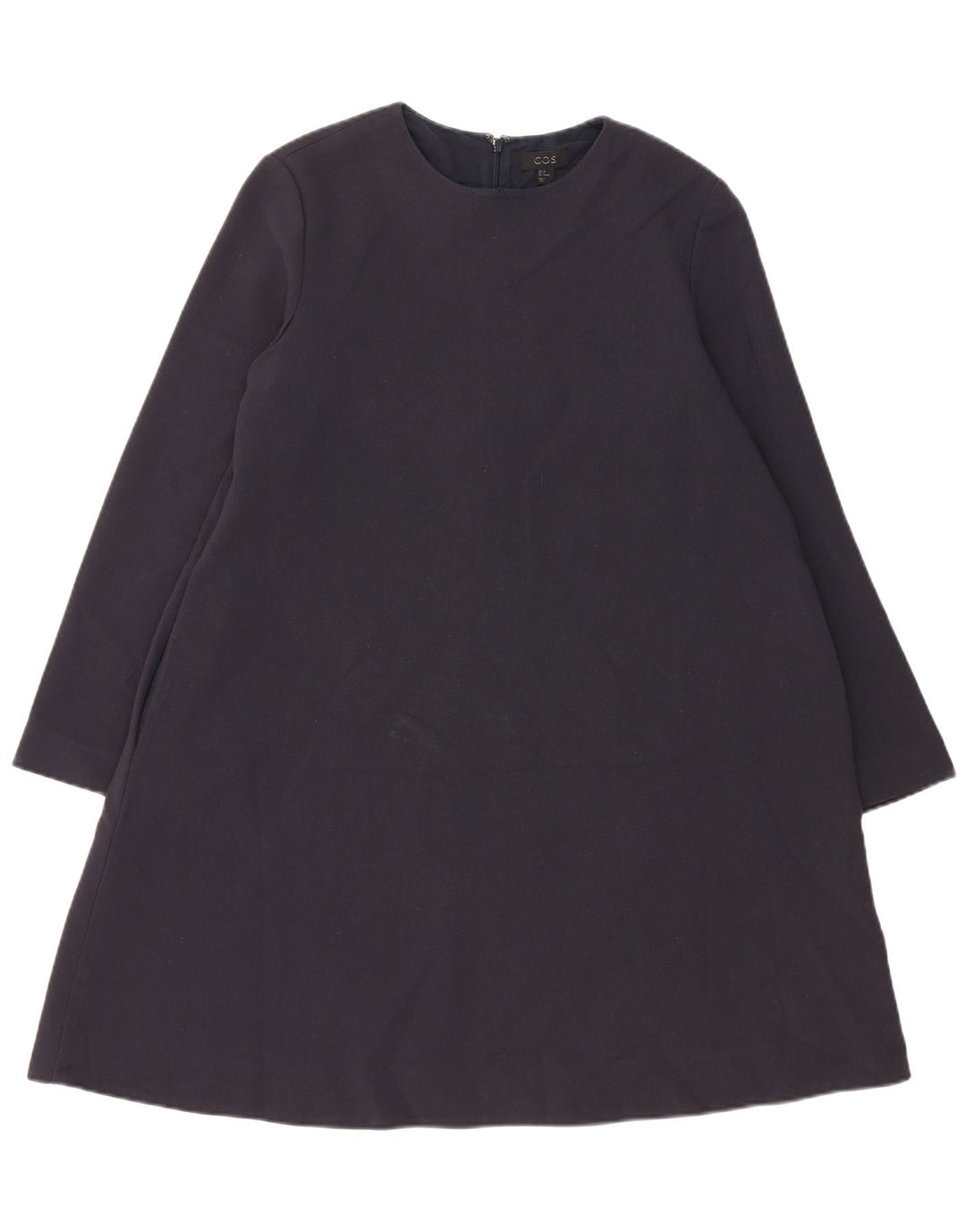 Cos Langærmet A-line kjole til kvinder EU 38 Medium Navy Blue Polyester