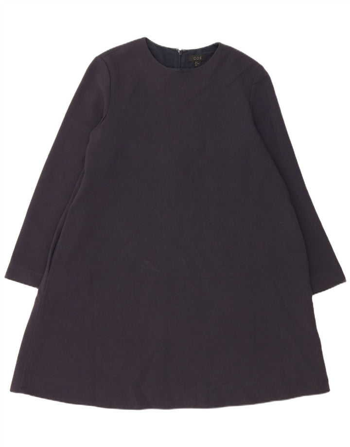 Cos Langærmet A-line kjole til kvinder EU 38 Medium Navy Blue Polyester