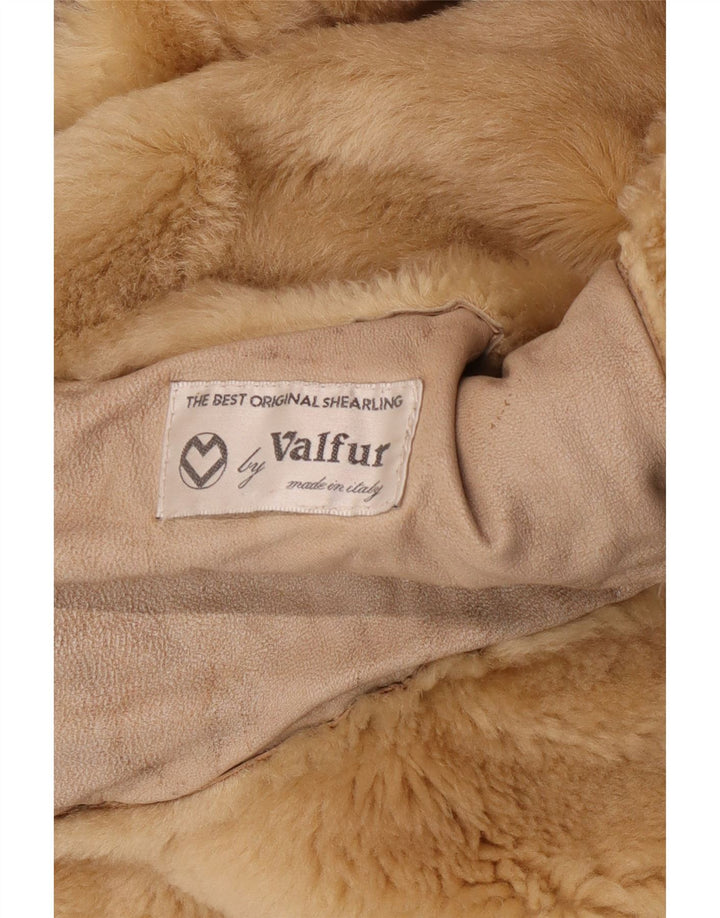 Vintage Dame Shearling Coat UK 14 Medium Beige Shearling