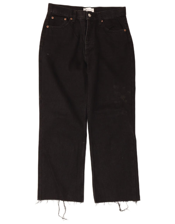 Zara Womens Cropped Jeans EU 38 Small W28 L25 Black Bomuld
