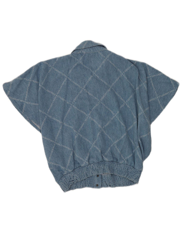 Karl Lagerfeld Dame Oversized Kortærmet Denim Shirt UK 10 Small Blue