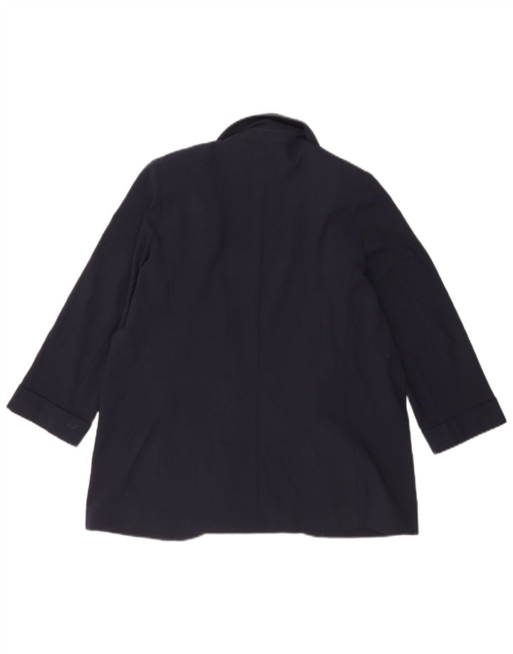 Marks & Spencer Dame 3/4-ærmet åben blazerjakke UK 12 Medium Navy Blue