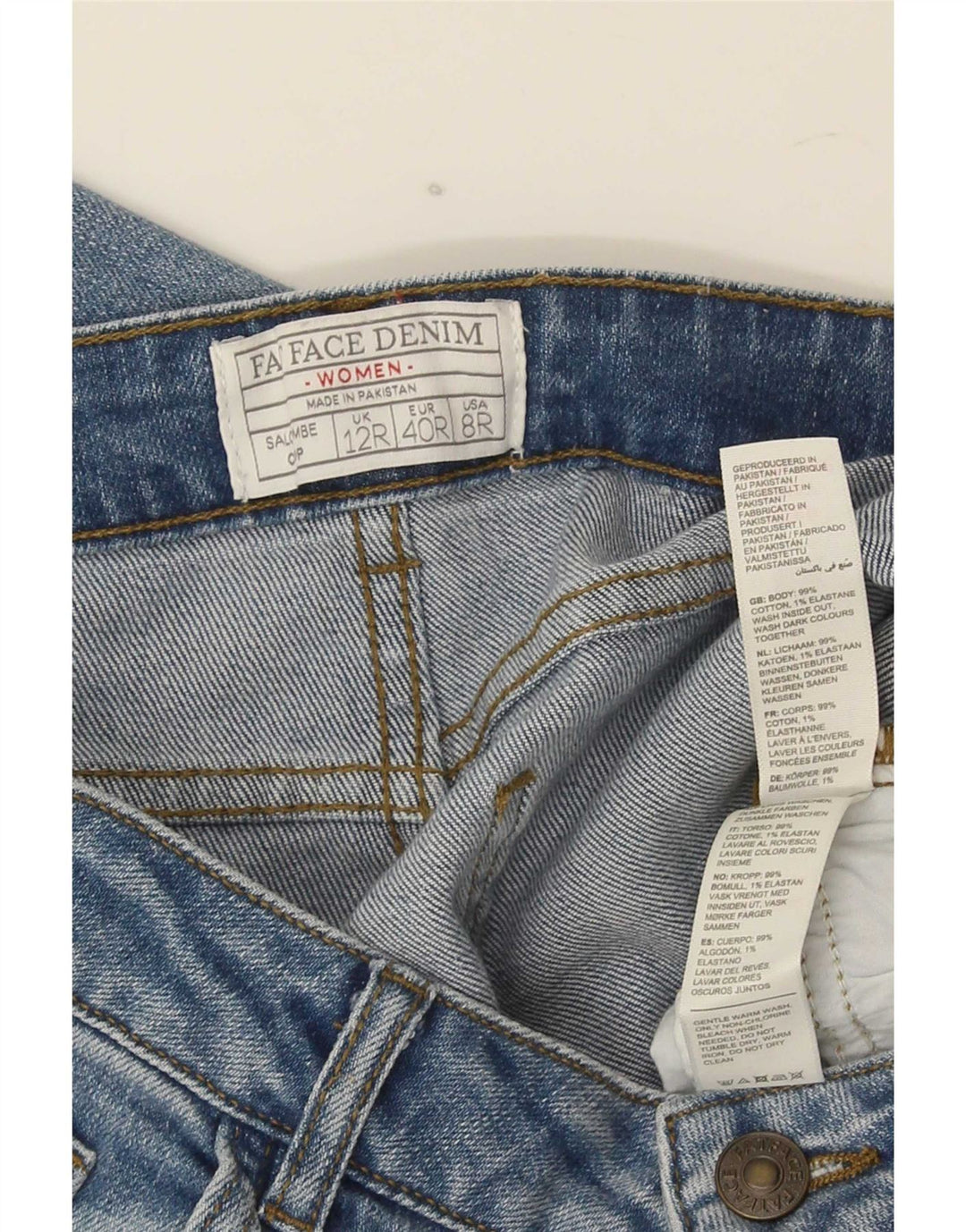 Fat Face Dame Cropped Jeans UK 12 Medium W32 L23 Blå Bomuld