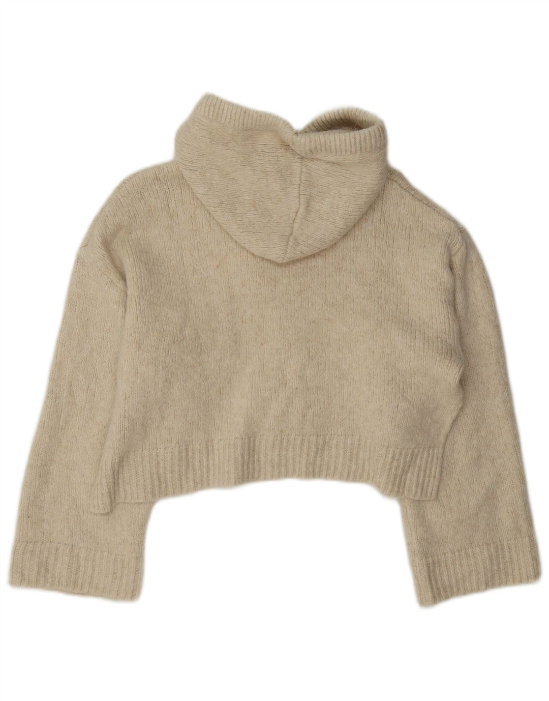 Zara Womens Crop Hættetrøje trøje UK 14 Medium Beige