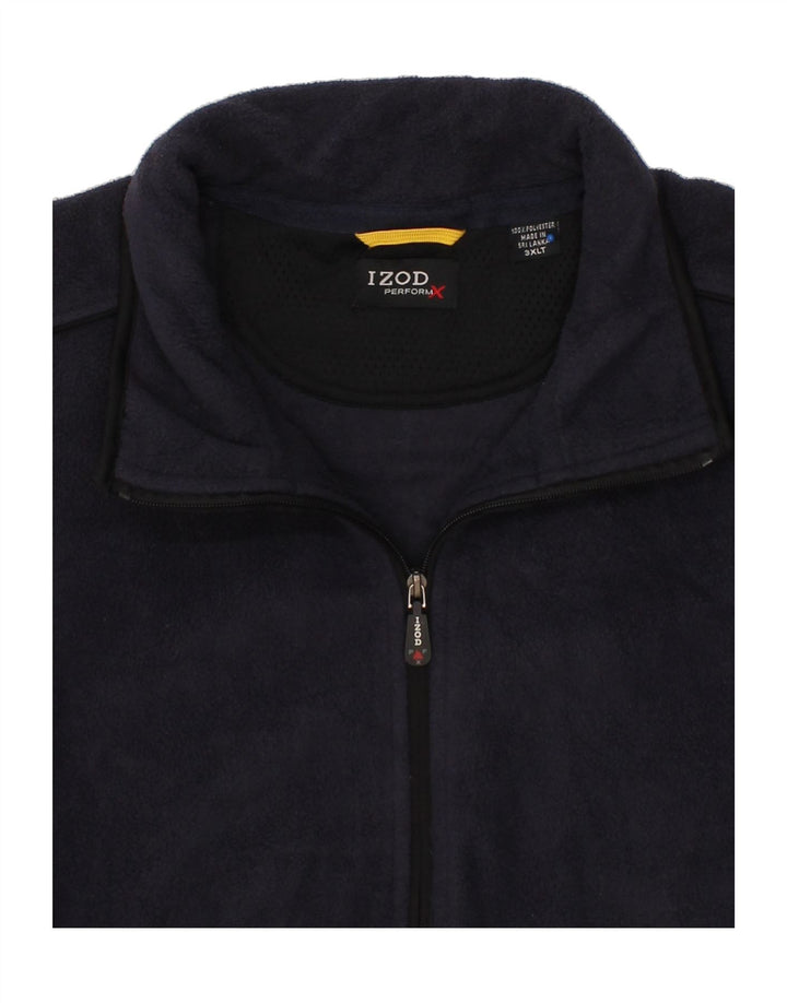 IZOD Mens Fleece Jacket UK 46 3XL Navy Blue Polyester Vintage Izod and Second-Hand Izod from Messina Hembry 