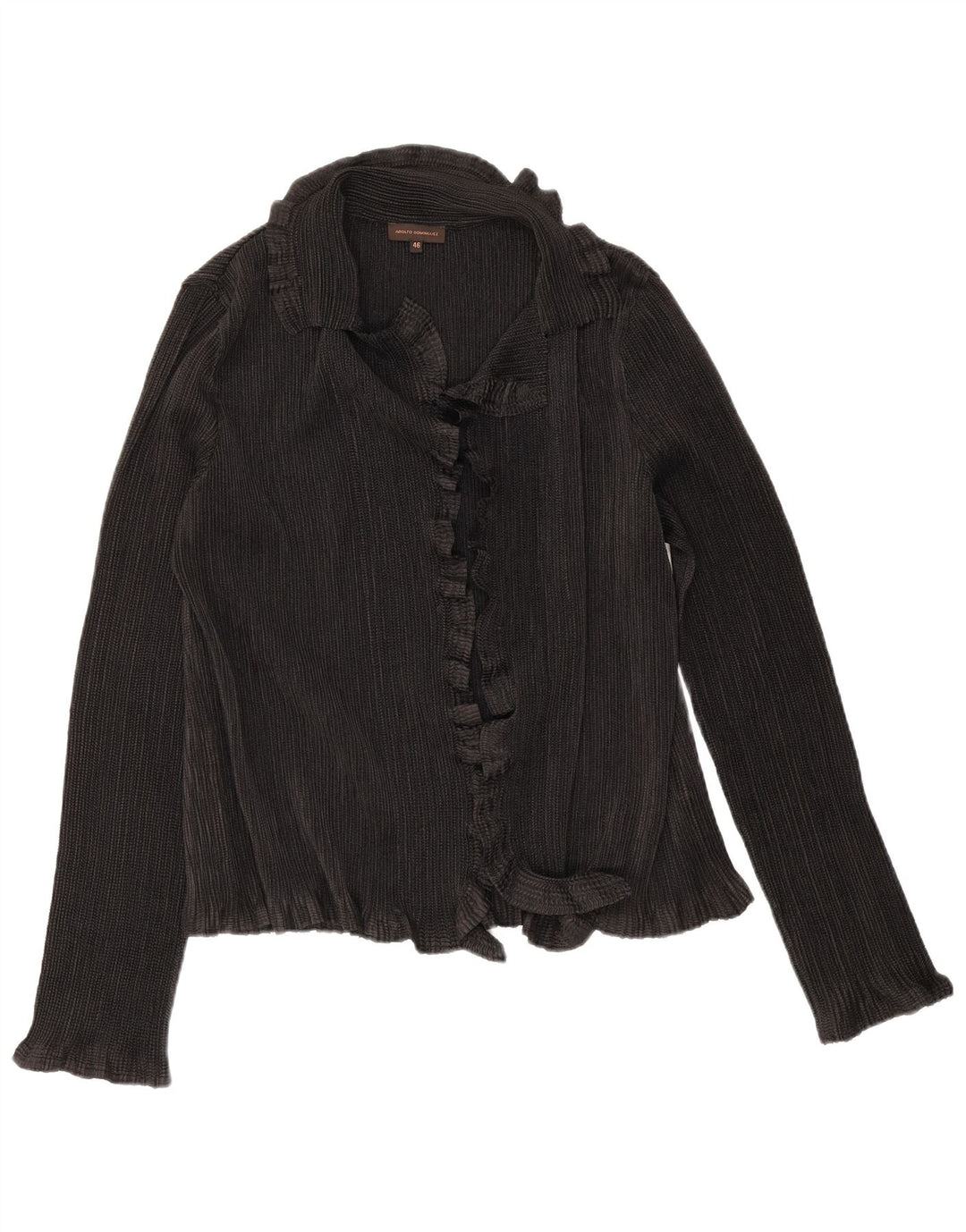 Adolfo Dominguez Dame Flæse Front Shirt Bluse IT 46 Large Sort