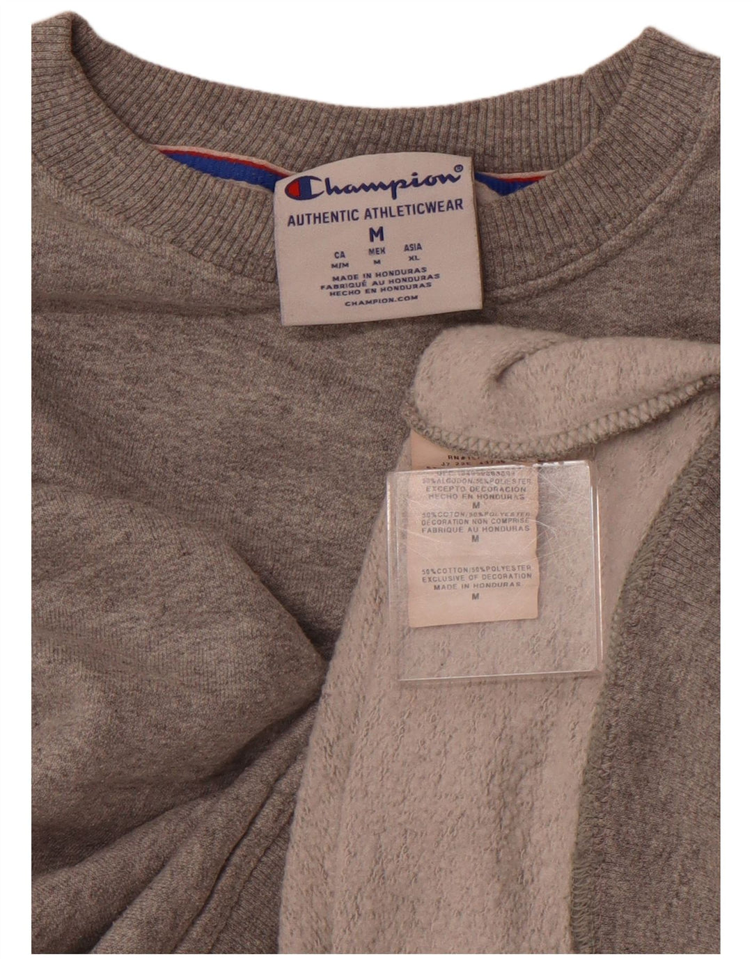 CHAMPION Dame Grafisk Sweatshirt Jumper UK 14 Medium Grey Bomuld