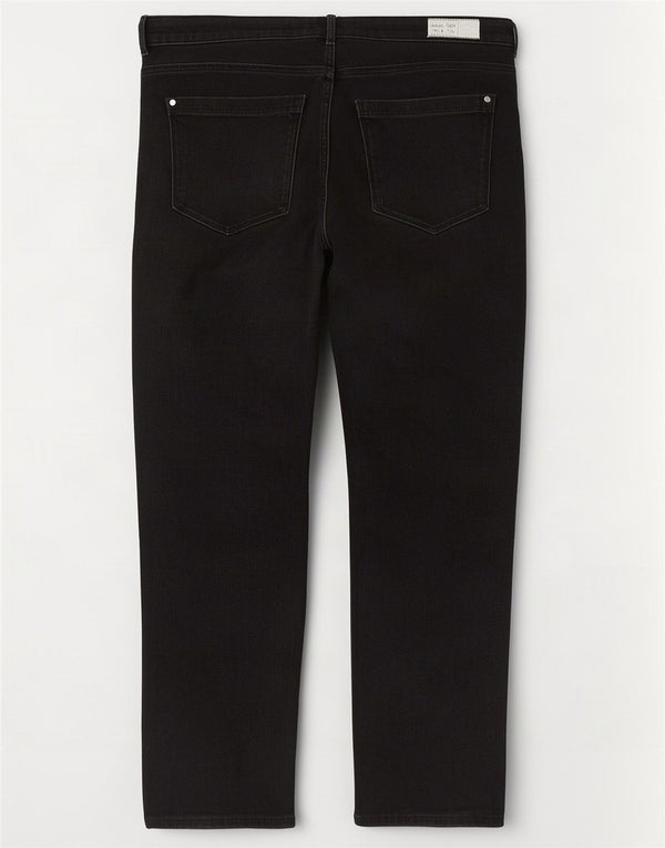 Marks & Spencer Kvinder Lily Crop Slim Jeans UK 18 XL W36 L26 Sort Bomuld