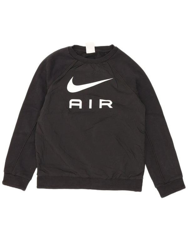 Nike Boys Grafisk Sweatshirt Jumper 10-11 år Medium Sort Bomuld