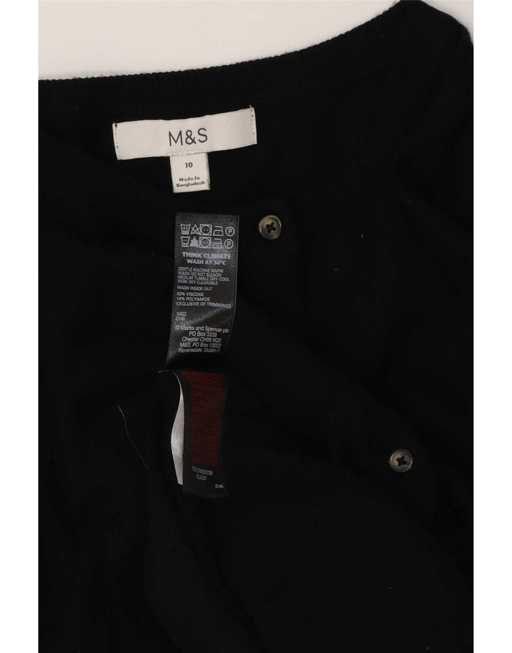 Marks & Spencer Dame Cardigan Sweater UK 10 Small Black Viscose