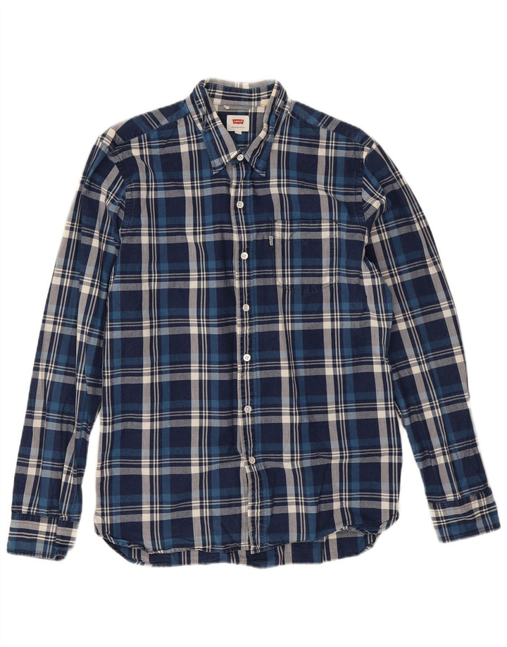 Levi's herreskjorte medium marineblå ternet bomuld