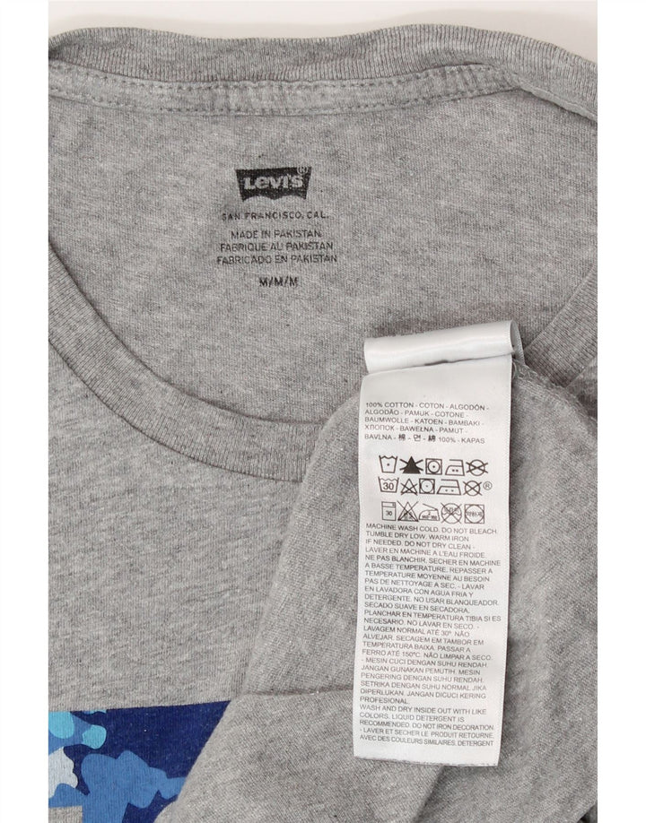 Levi's Herre grafisk T-shirt top mellemgrå bomuld