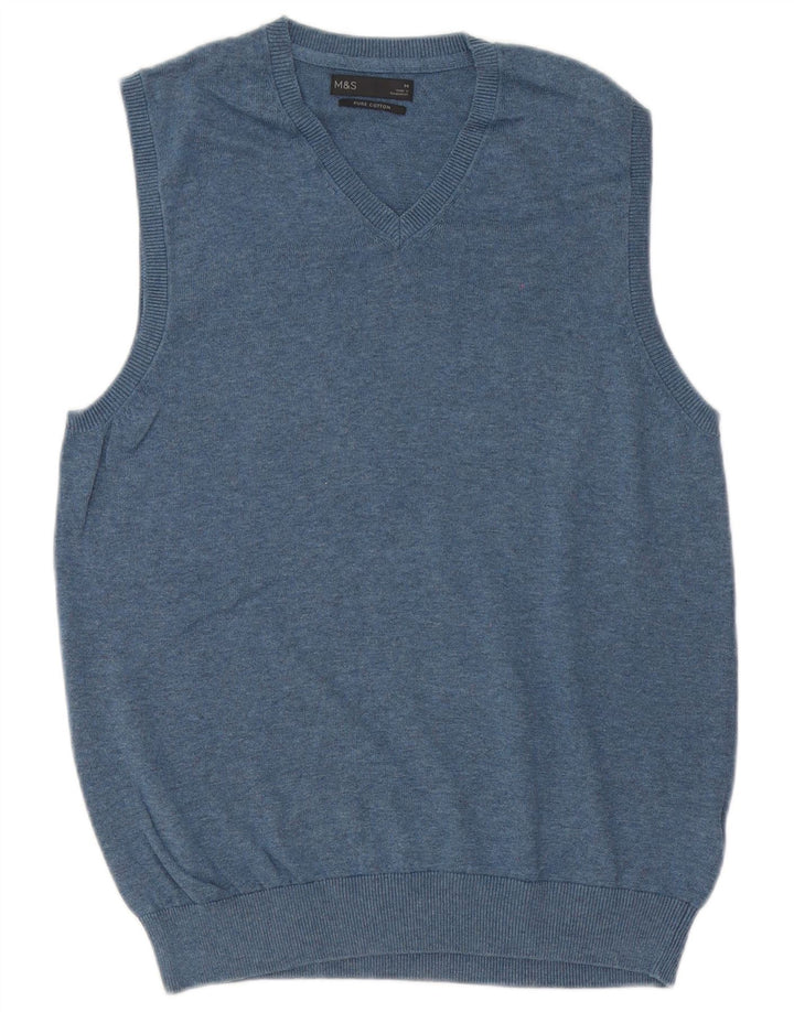 Marks & Spencer Herrevest Tank Top Medium Blue Bomuld