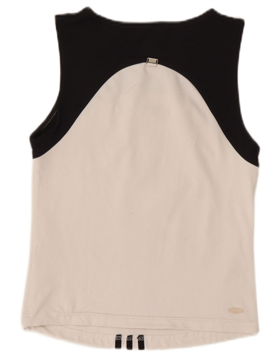 Adidas Womens Crop Vest Top UK 12 Medium White Colourblock Polyester