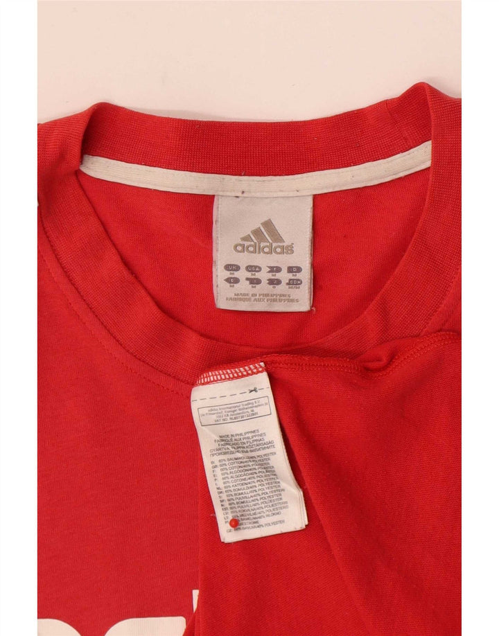 Adidas Herre grafisk T-shirt Top Medium Rød Bomuld