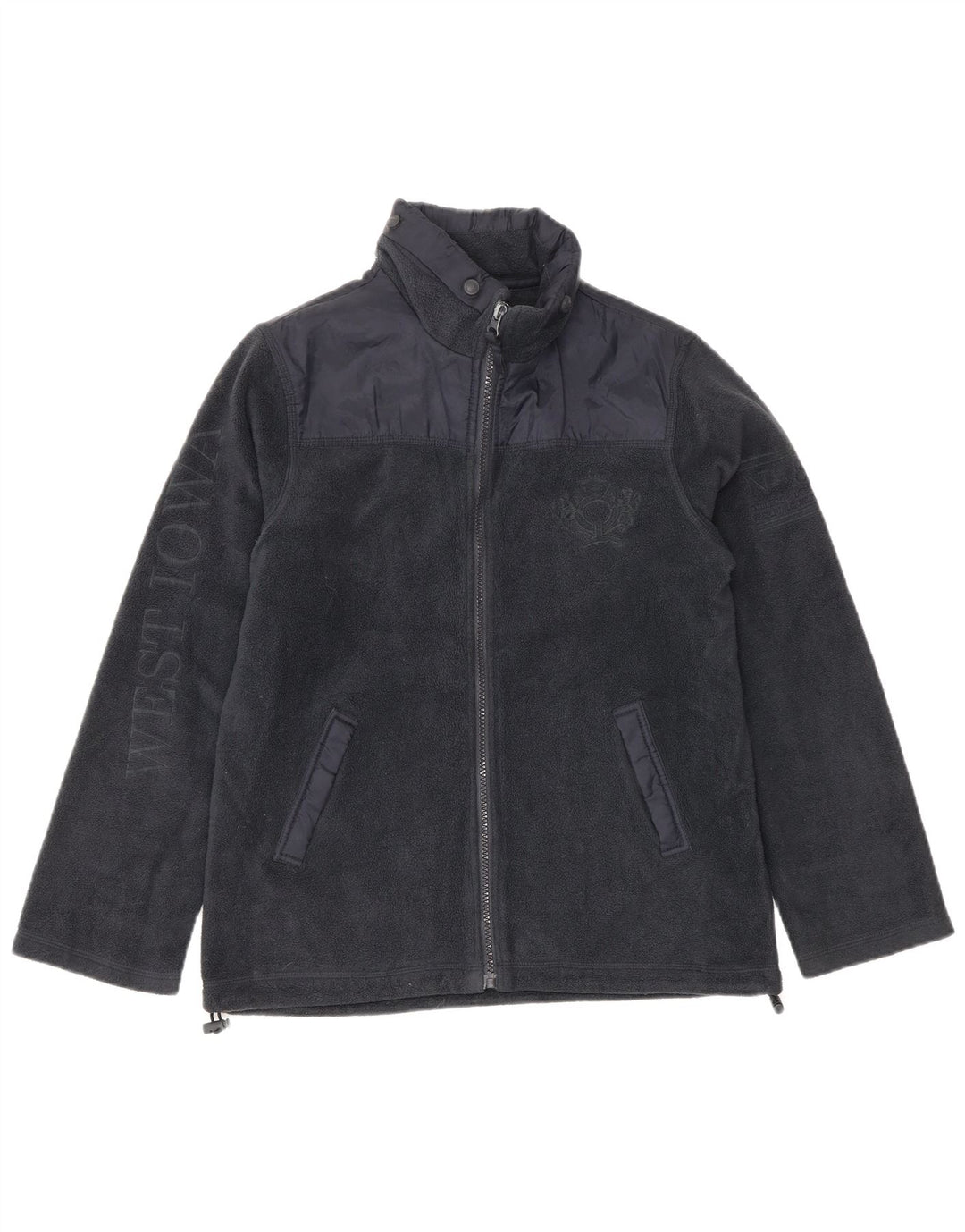 MASSIMO DUTTI Grafisk fleecejakke til drenge 11-12 år marineblå polyester