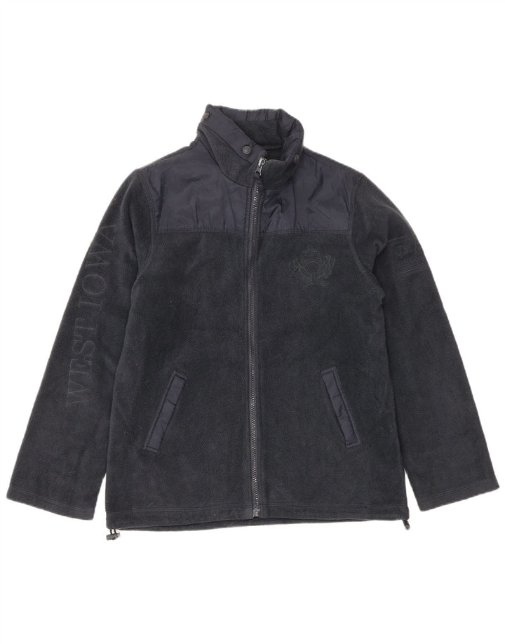 MASSIMO DUTTI Grafisk fleecejakke til drenge 11-12 år marineblå polyester