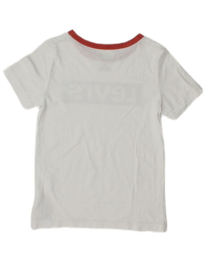 LEVI'S drenge grafisk T-shirt top 9-10 år hvid bomuld