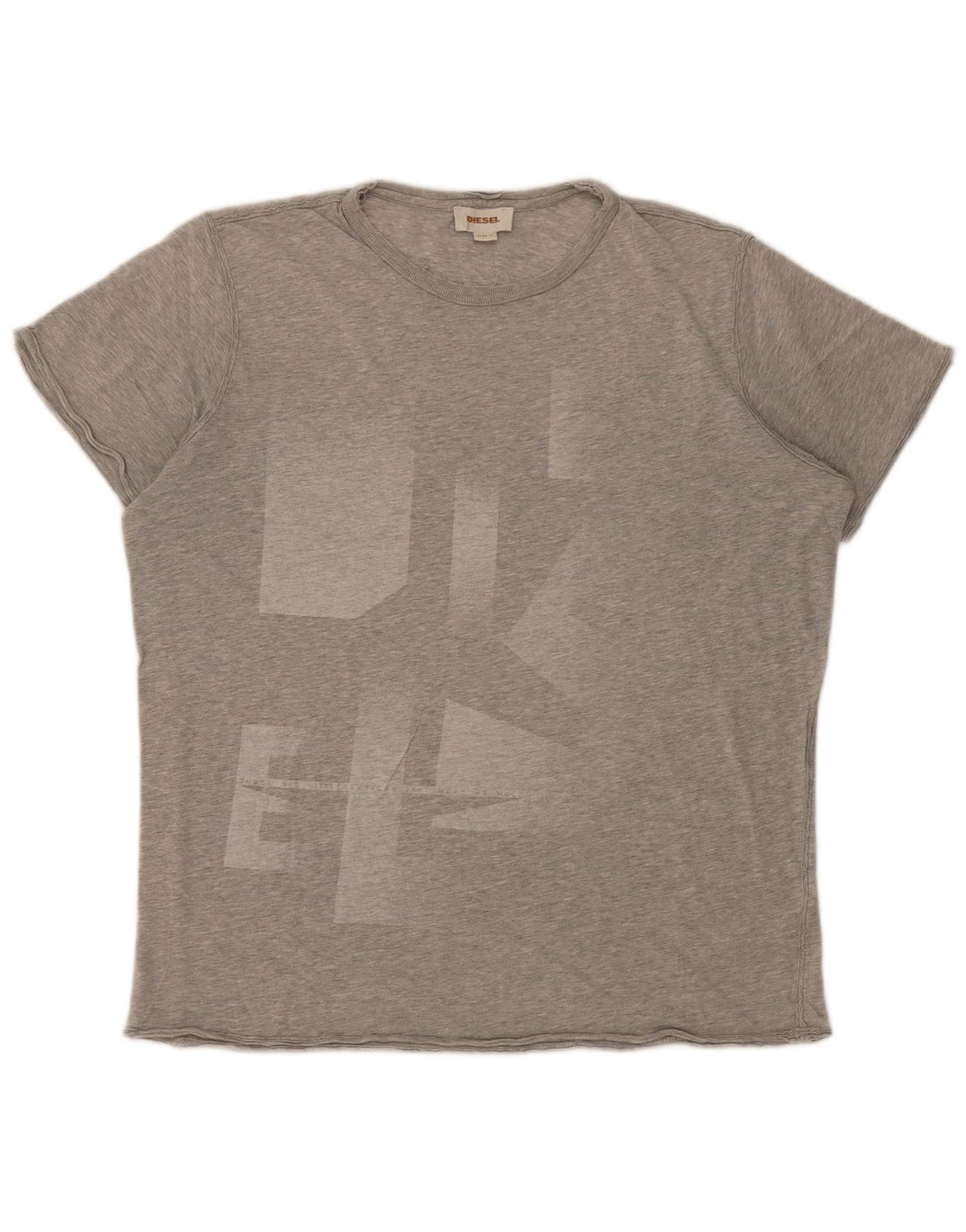 Diesel Herre Grafisk T-Shirt Top Stor Grå Flecked